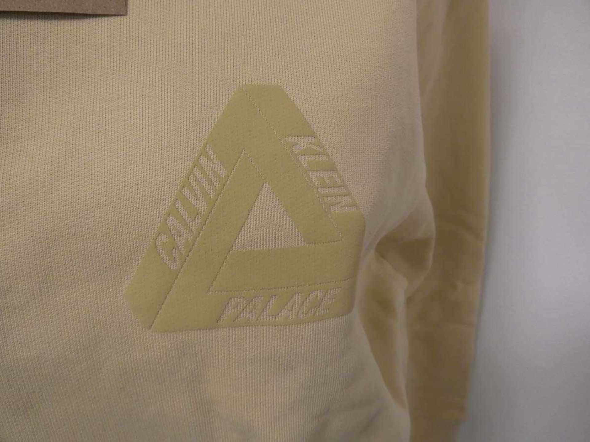 +VAT Calvin Klein x Palace Tri-Ferg hoodie in wheat, size small - Image 2 of 4