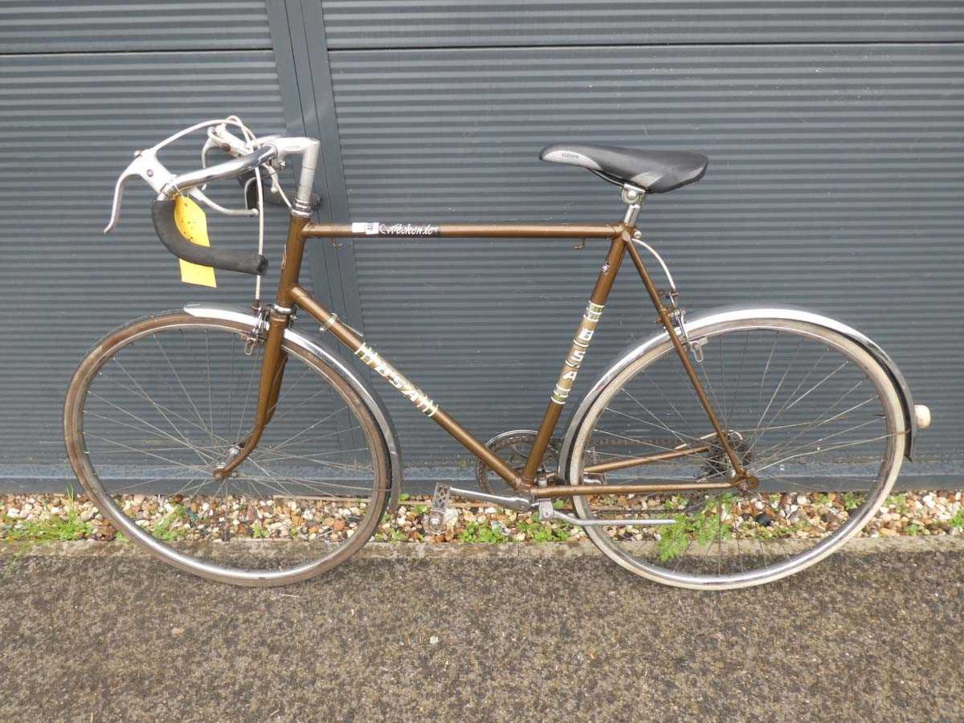 Brown BSA vintage racing cycle