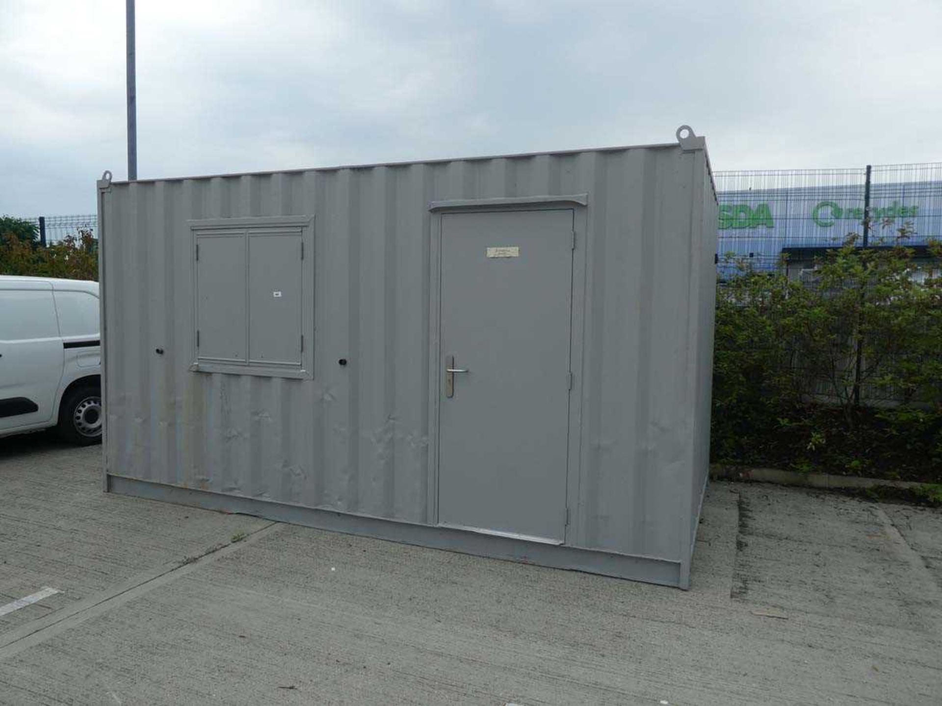 +VAT 15ft x 8ft x 8ft steel container professionally converted to a site office with windows, secure