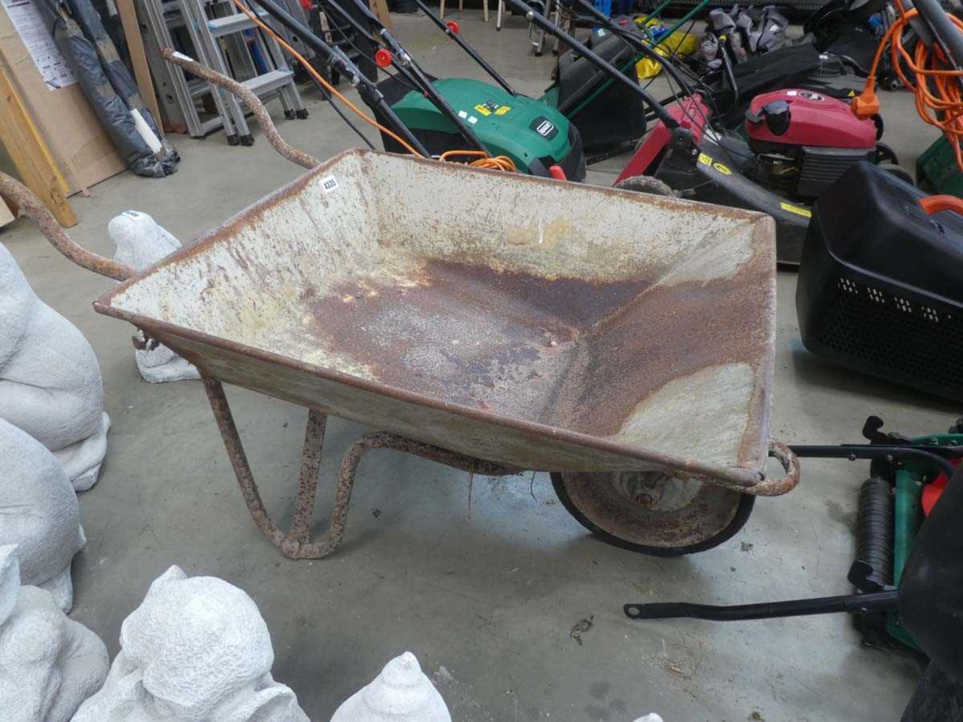 Galvanised wheelbarrow