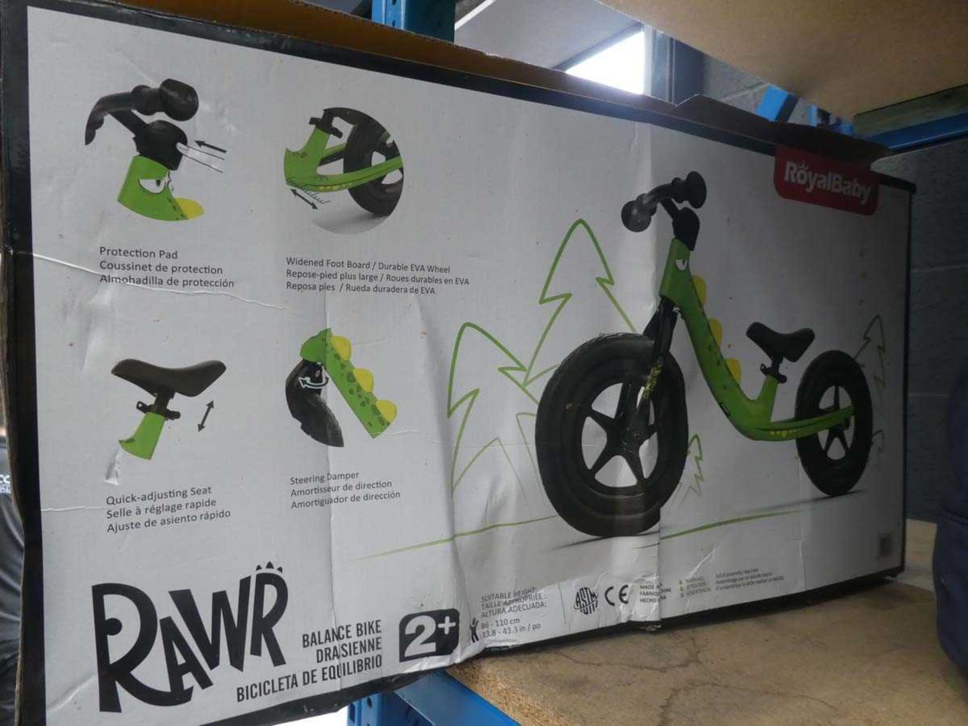 +VAT Rawr baby boxed dinosaur bike