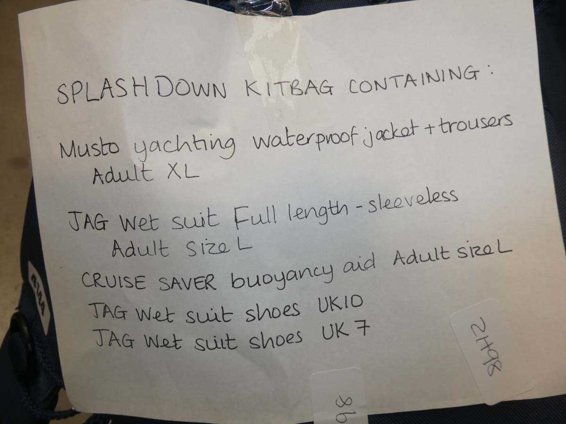 Splashdown kit bag containing waterproof jacket trousers, wetsuit, and wet boots - Image 3 of 3