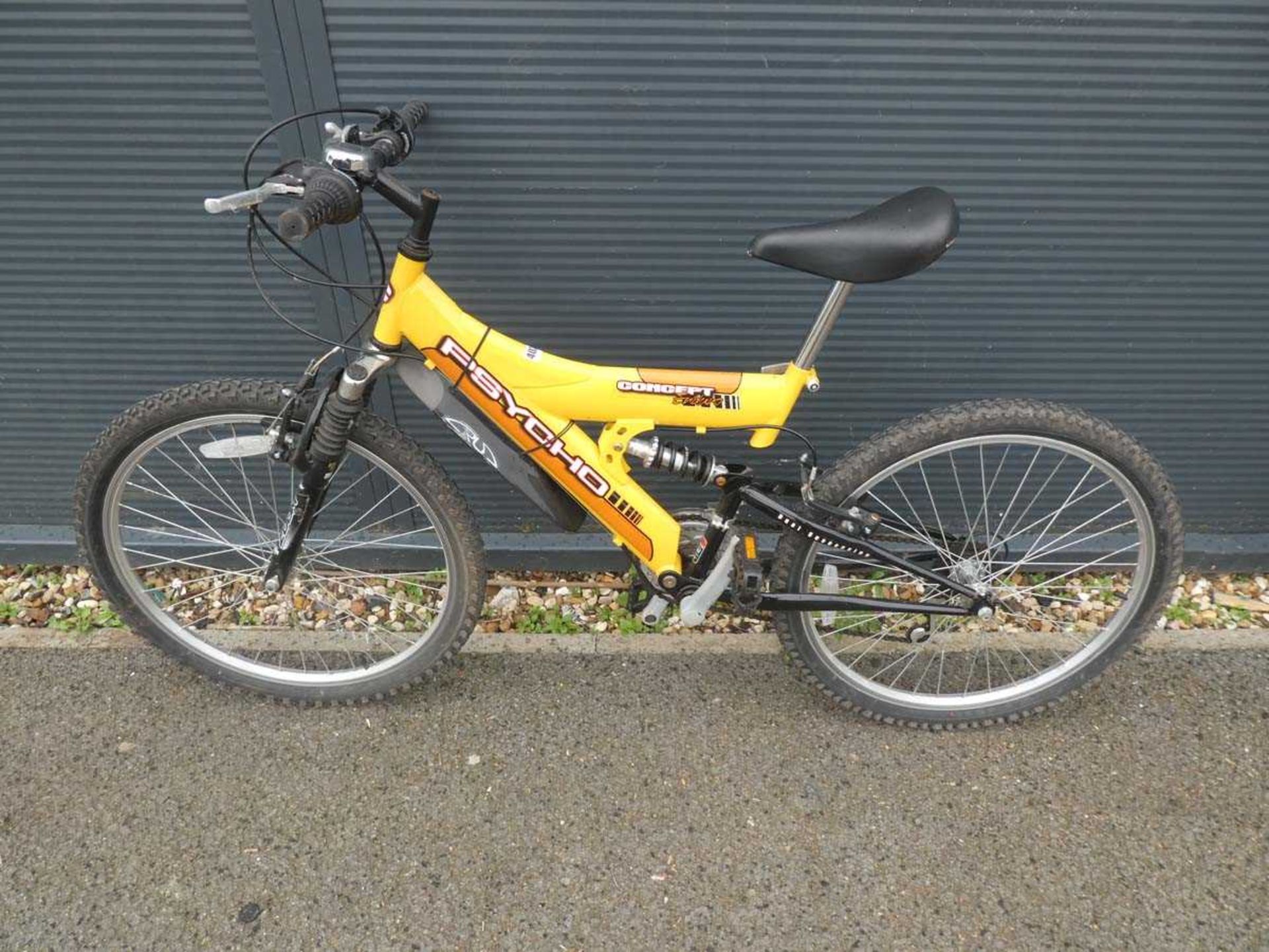 Yellow Psycho Concept suspension mountain bike