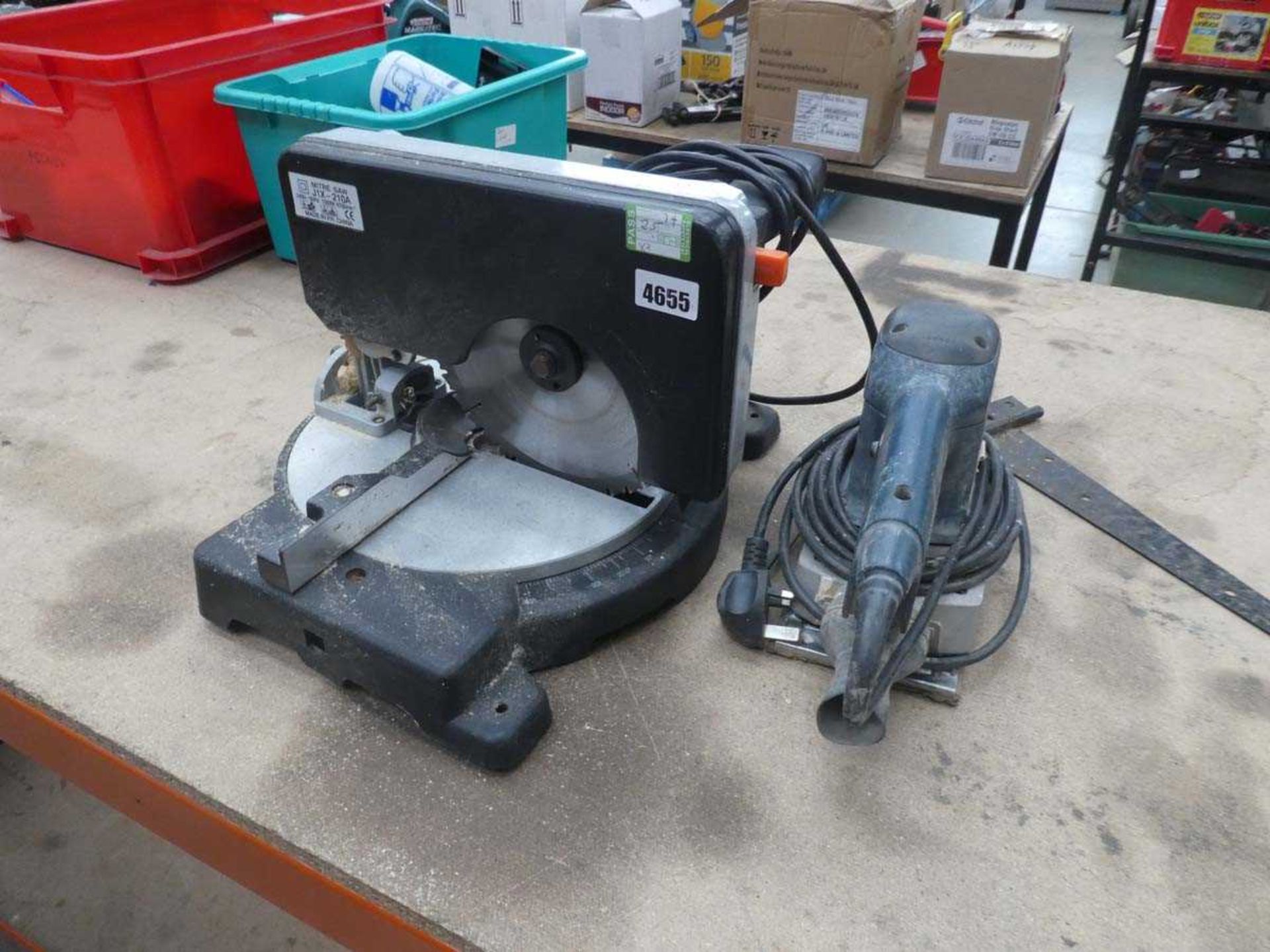 Mitre saw and a electric sander