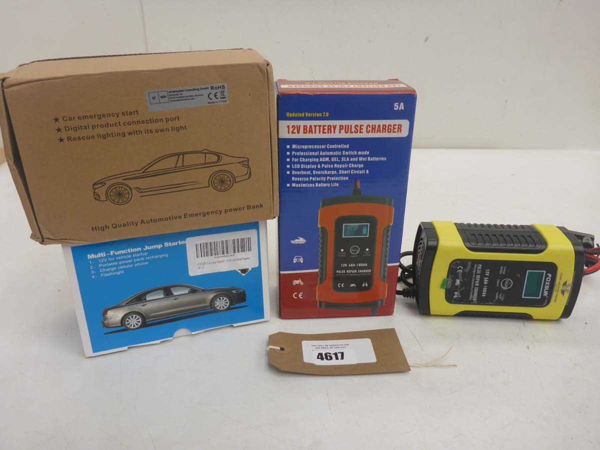 +VAT Emergency auto power bank, jump starter and battery pulse chargers