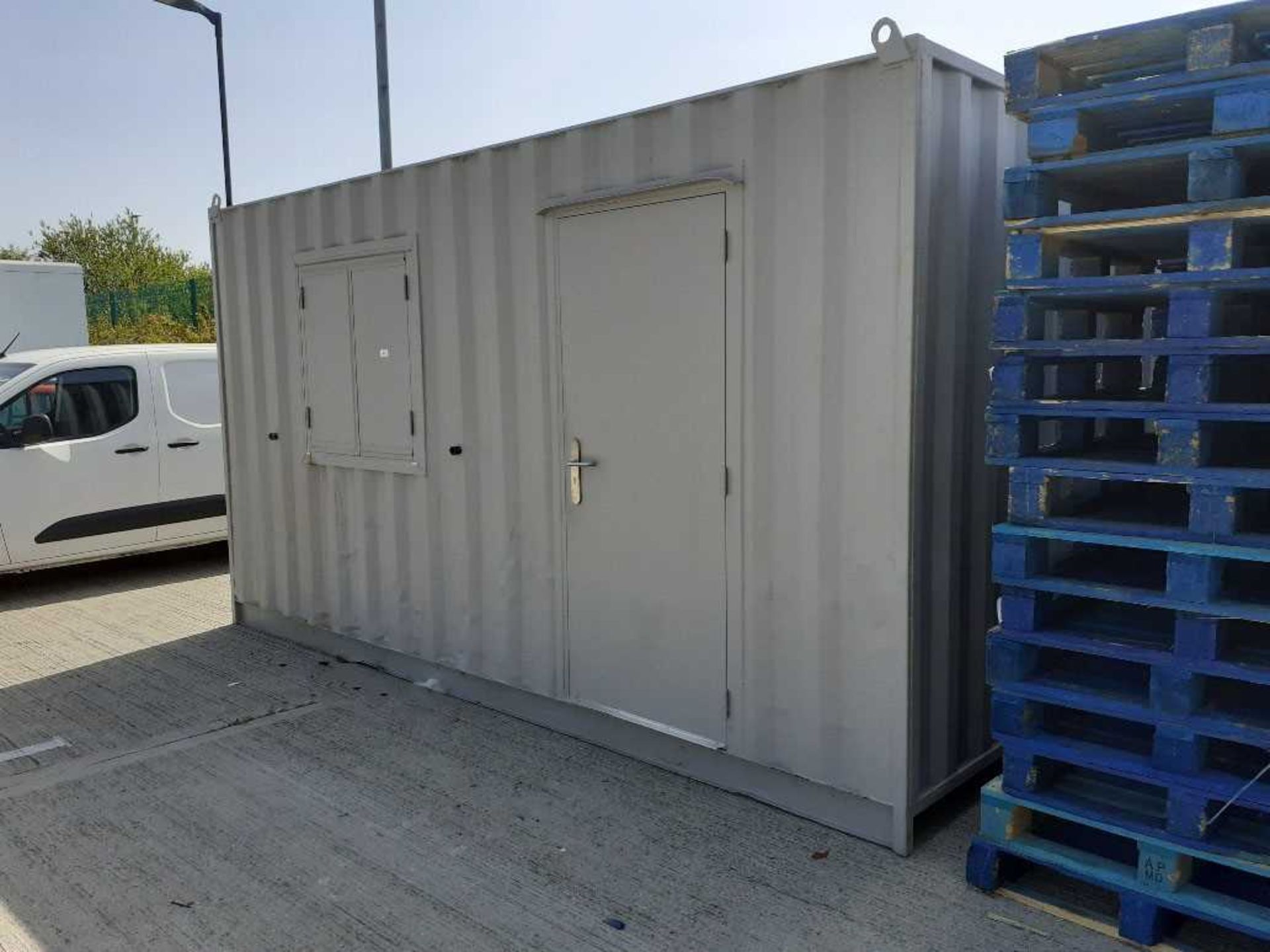 +VAT 15ft x 8ft x 8ft steel container professionally converted to a site office with windows, secure - Image 2 of 14