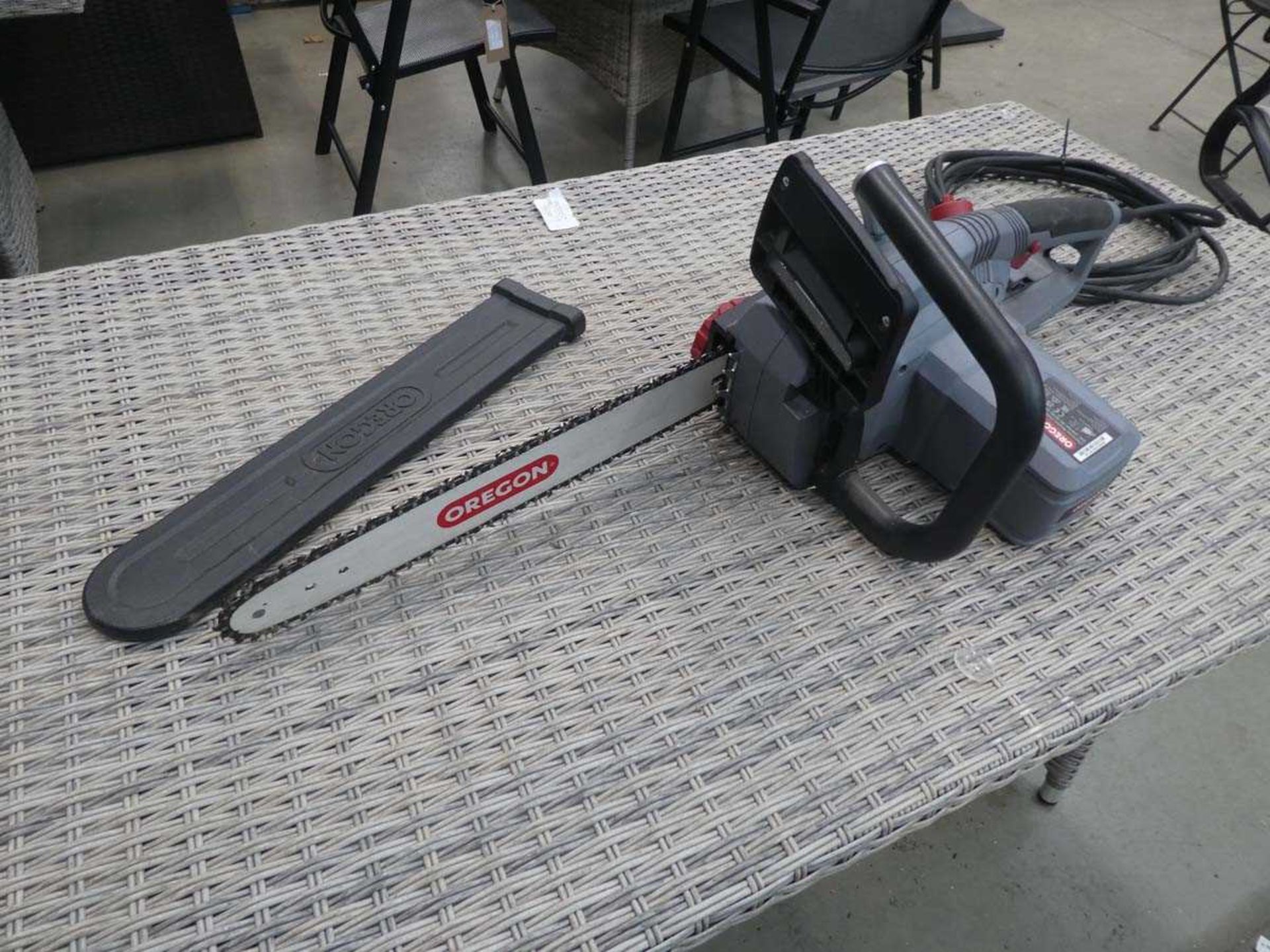 Oregon electric chainsaw and hoe