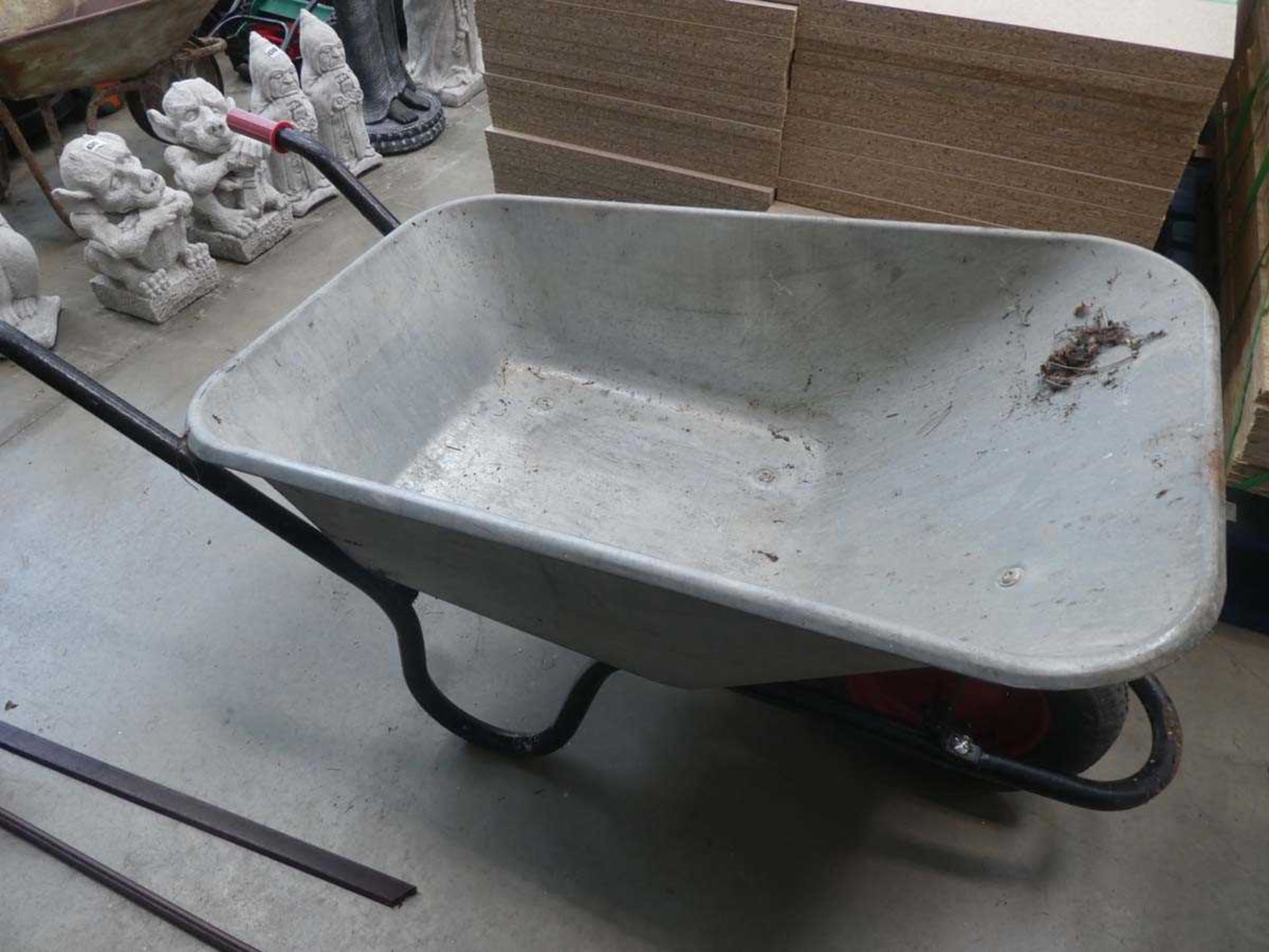 Galvanised wheelbarrow