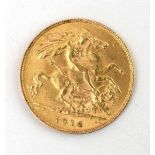 A half sovereign dated 1914