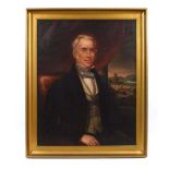 Of Local Interest: English School,19th century,A half length portrait of George Hine (1790-1877),