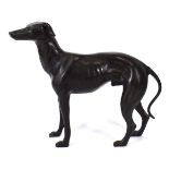 A 20th century cast metal figure modelled as a whippet, h. 29 cm