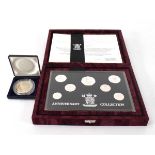A Royal Mint Anniversary Collection seven coin silver proof set dated 1996, cased and with