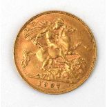 An Edwardian half sovereign dated 1907