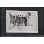 Minna Bolingbroke (1857-1939),Chickens in a farm yard,signed,etching,image 15 x 22 cmBack loose.