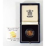 A Royal Mint proof half sovereign dated 1994, cased and with certificate