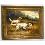 After Edmund Henry Osthaus (1858-1928),A study of two gun dogs on scent,unsigned,oil on canvas,75
