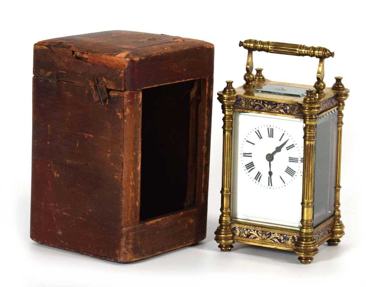 A late 19th/early 20th century French carriage timepiece by possibly by Duverdrey & Bloquel, the