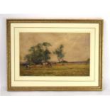 James Aumonier (1832-1911), Cattle in a field, signed, watercolour, image 29 x 46 cm