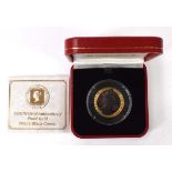 A Pobjoy Mint gold proof penny black crown dated 1990, 38.6 gms, cased and with certificateThe