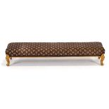A 19th century and later giltwood double footstool, l. 127 cm