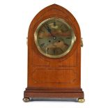 A late 19th century bracket clock, c. 1890, with a 'Peerless' quarter-strike 'Ting Tang' movement,