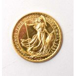 A Britannia 1/4 ounce £25 coin dated 1987