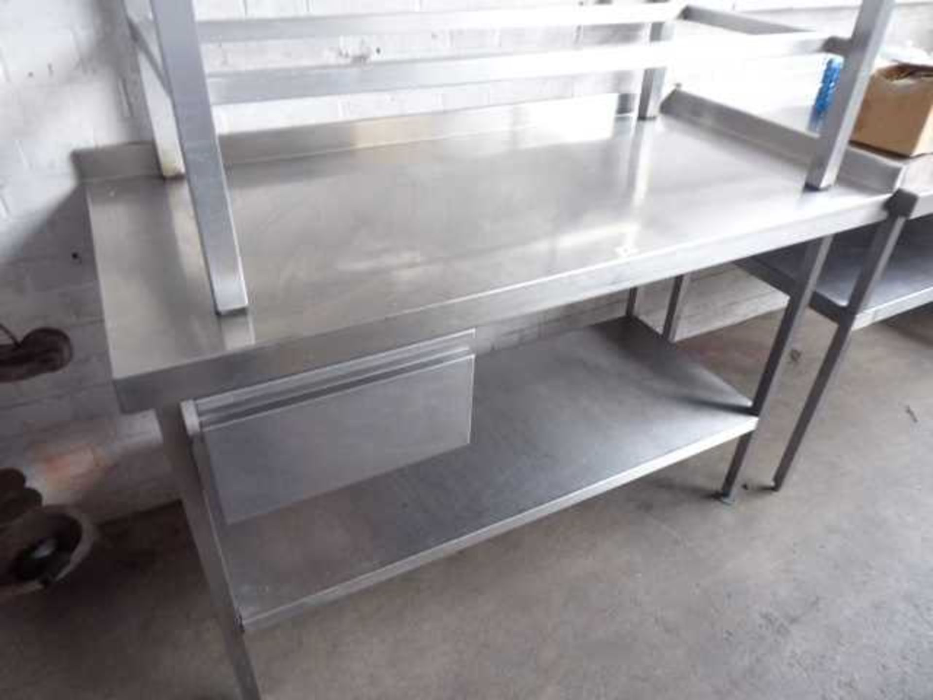 140cm stainless steel preparation table with drawer and shelf under