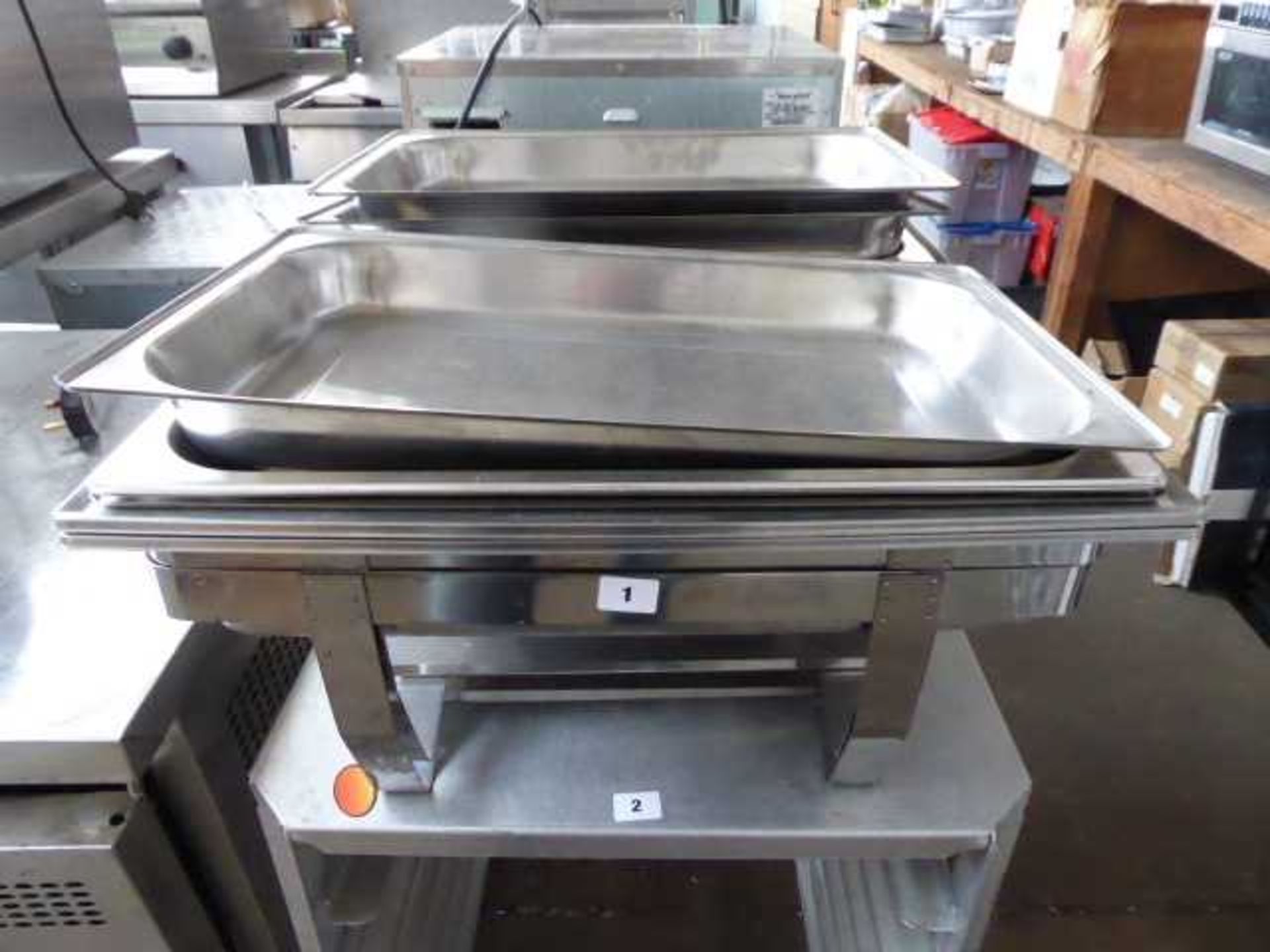 4 Olympia chafing dish stands with Gastronorms and lids - Image 2 of 2