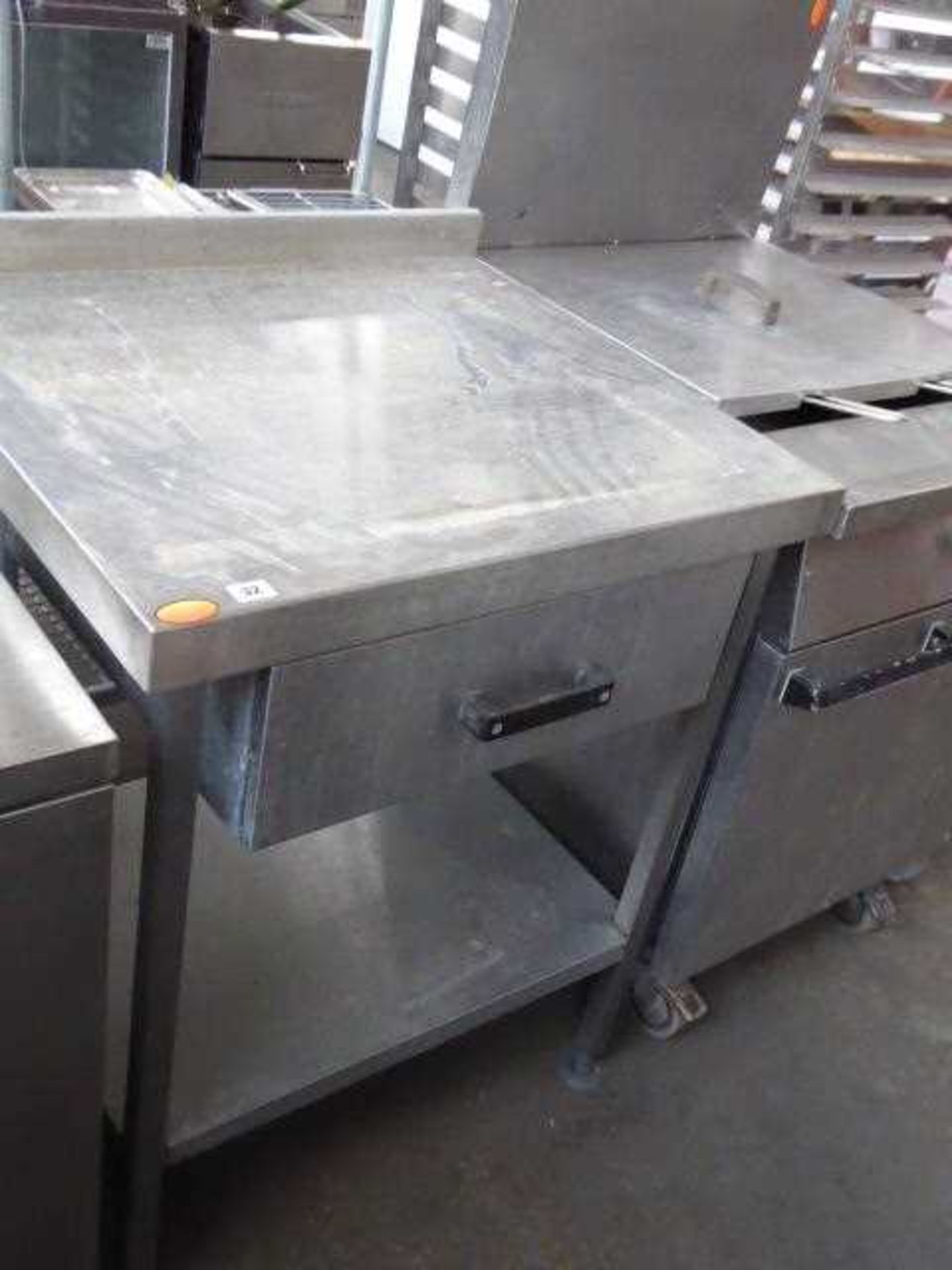 75cm stainless steel preparation table with drawer and shelf under