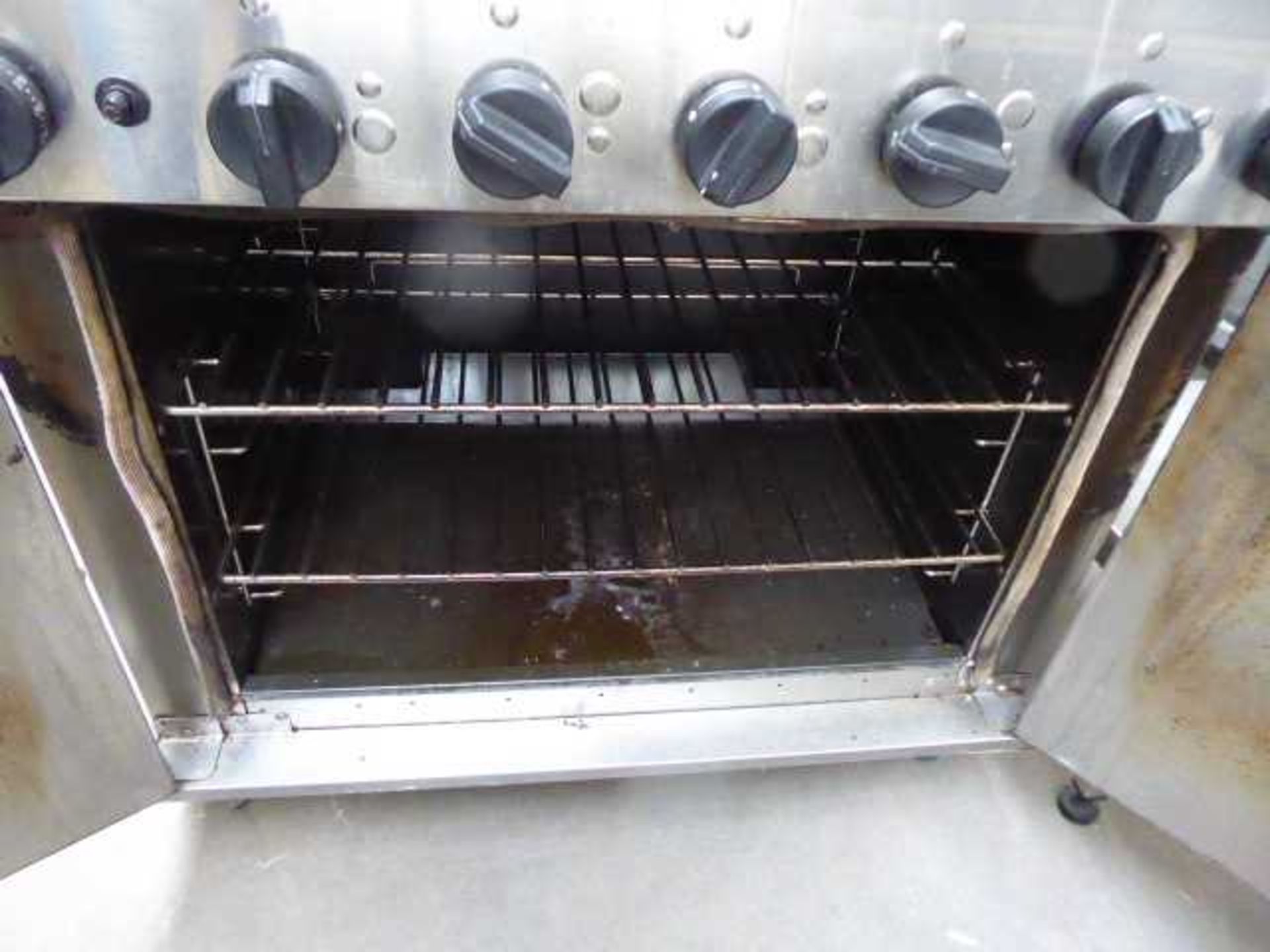 90cm gas Burco 6 burner cooker with double door oven under - Image 3 of 3