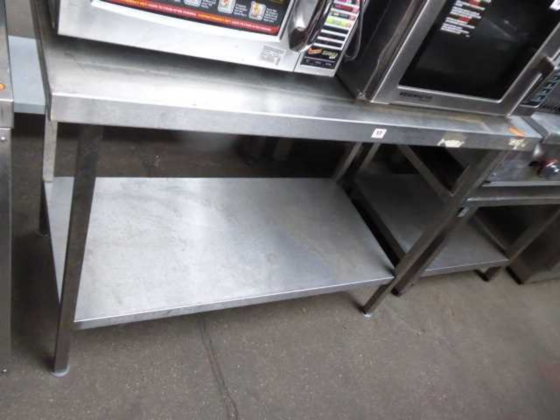 120cm stainless steel preparation table with shelf under