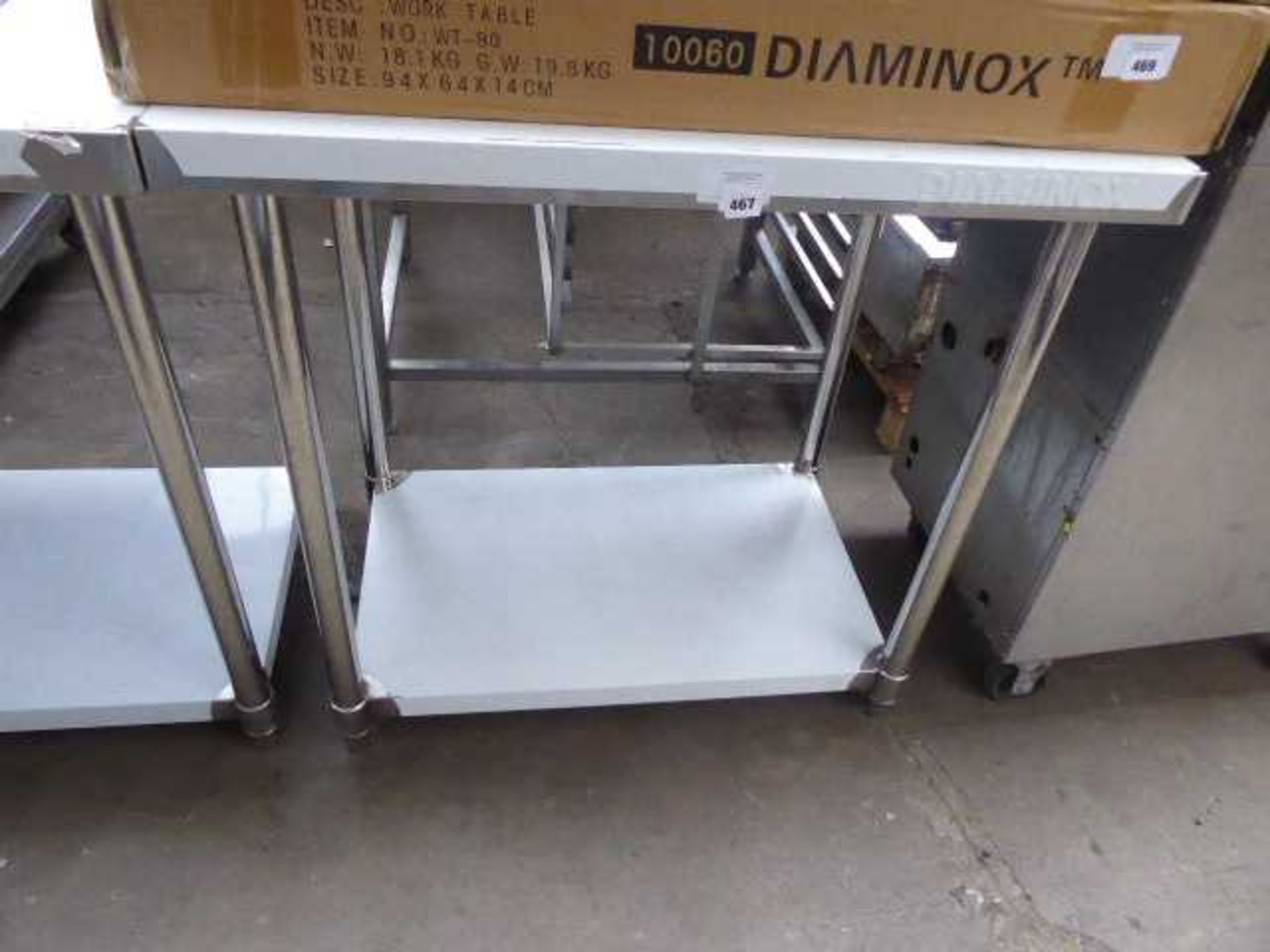 +VAT 90cm Diaminox stainless steel preparation table with shelf under