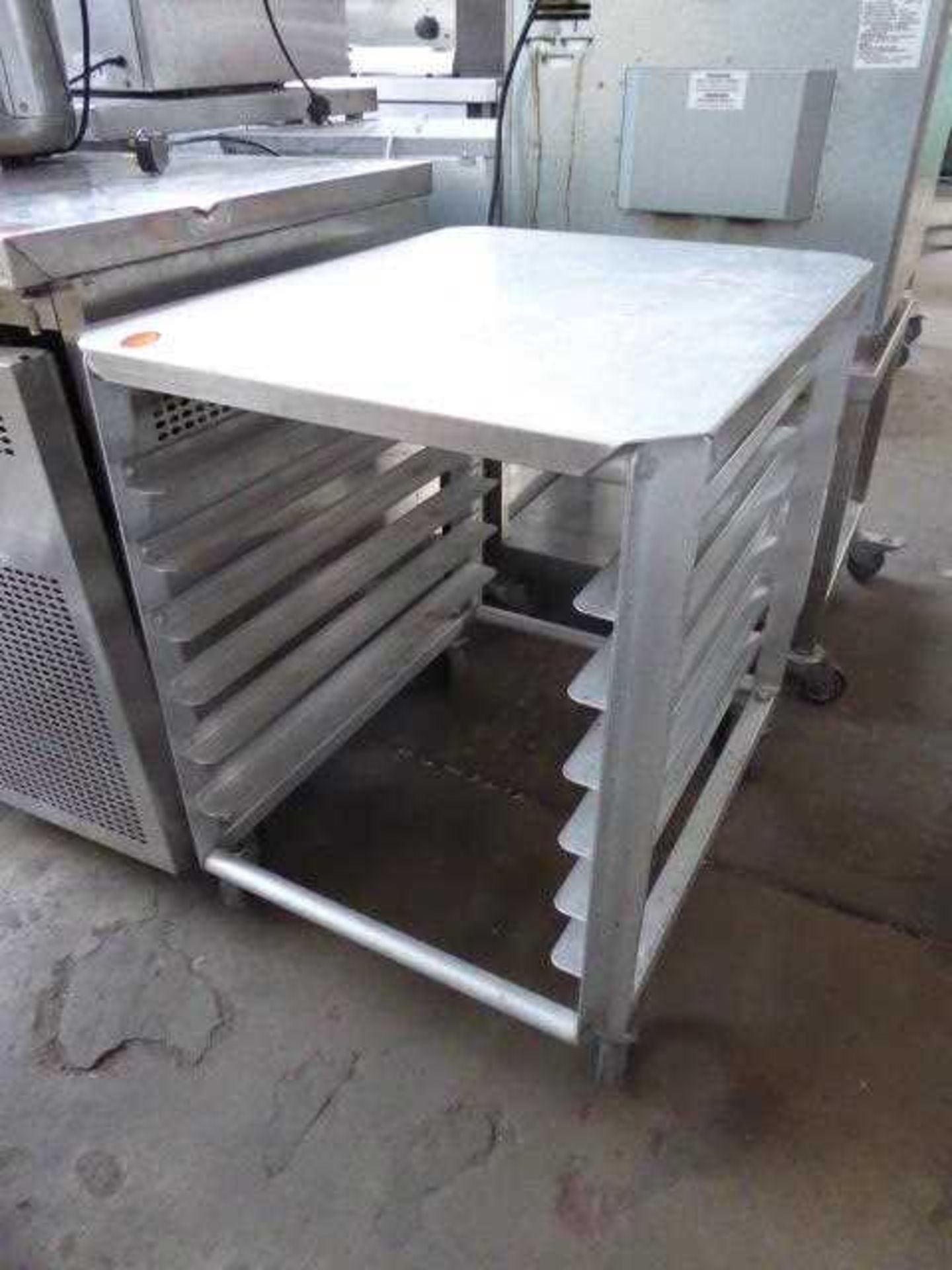 50cm aluminium mobile tray trolley