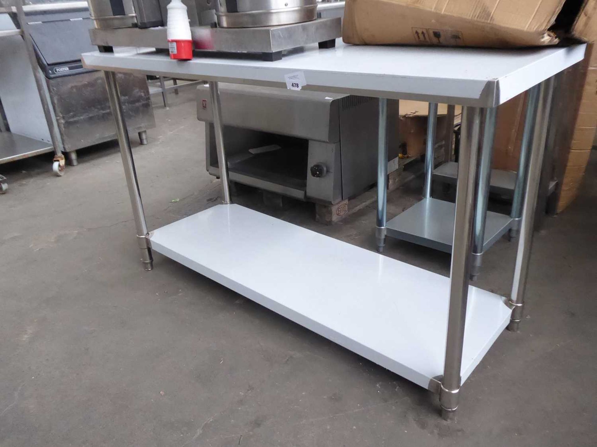 +VAT 150cm Diaminox stainless steel preparation table with shelf under - Image 2 of 2