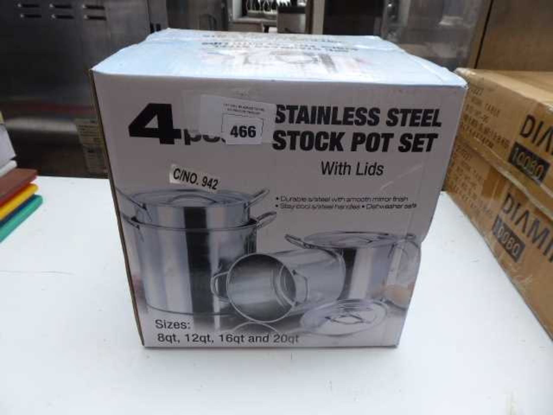 +VAT 4 Piece stainless steel stock pot set