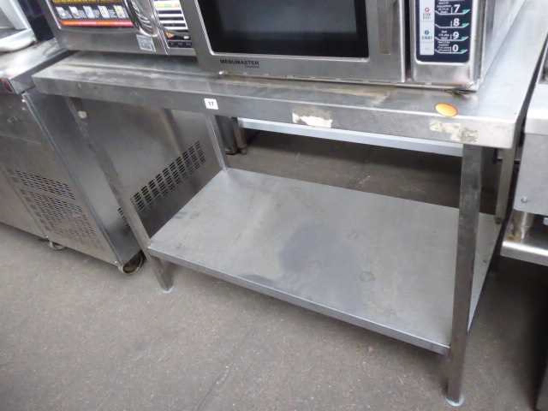 120cm stainless steel preparation table with shelf under - Image 2 of 2