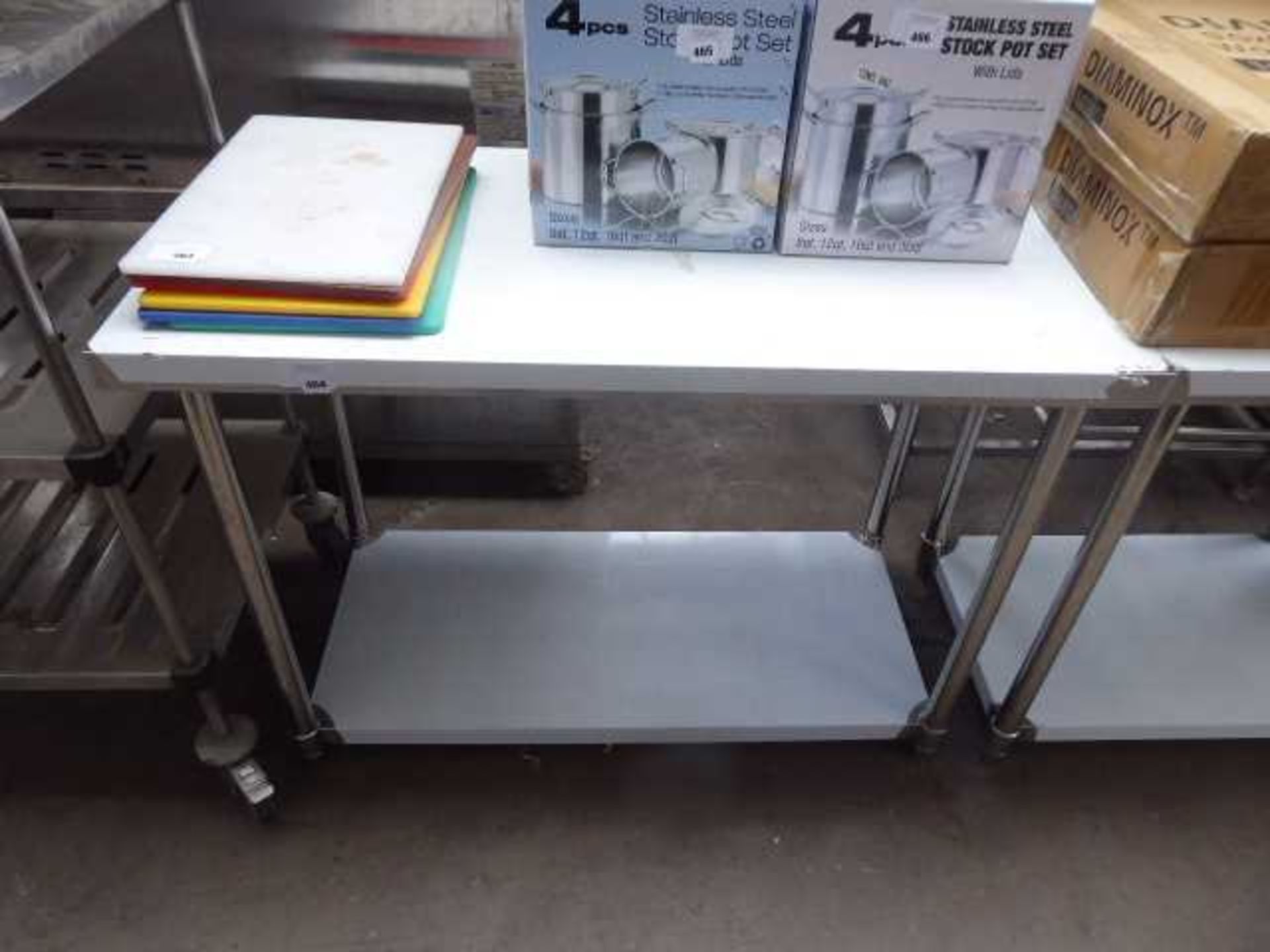 +VAT 120cm Diaminox stainless steel preparation table with shelf under - Image 2 of 2