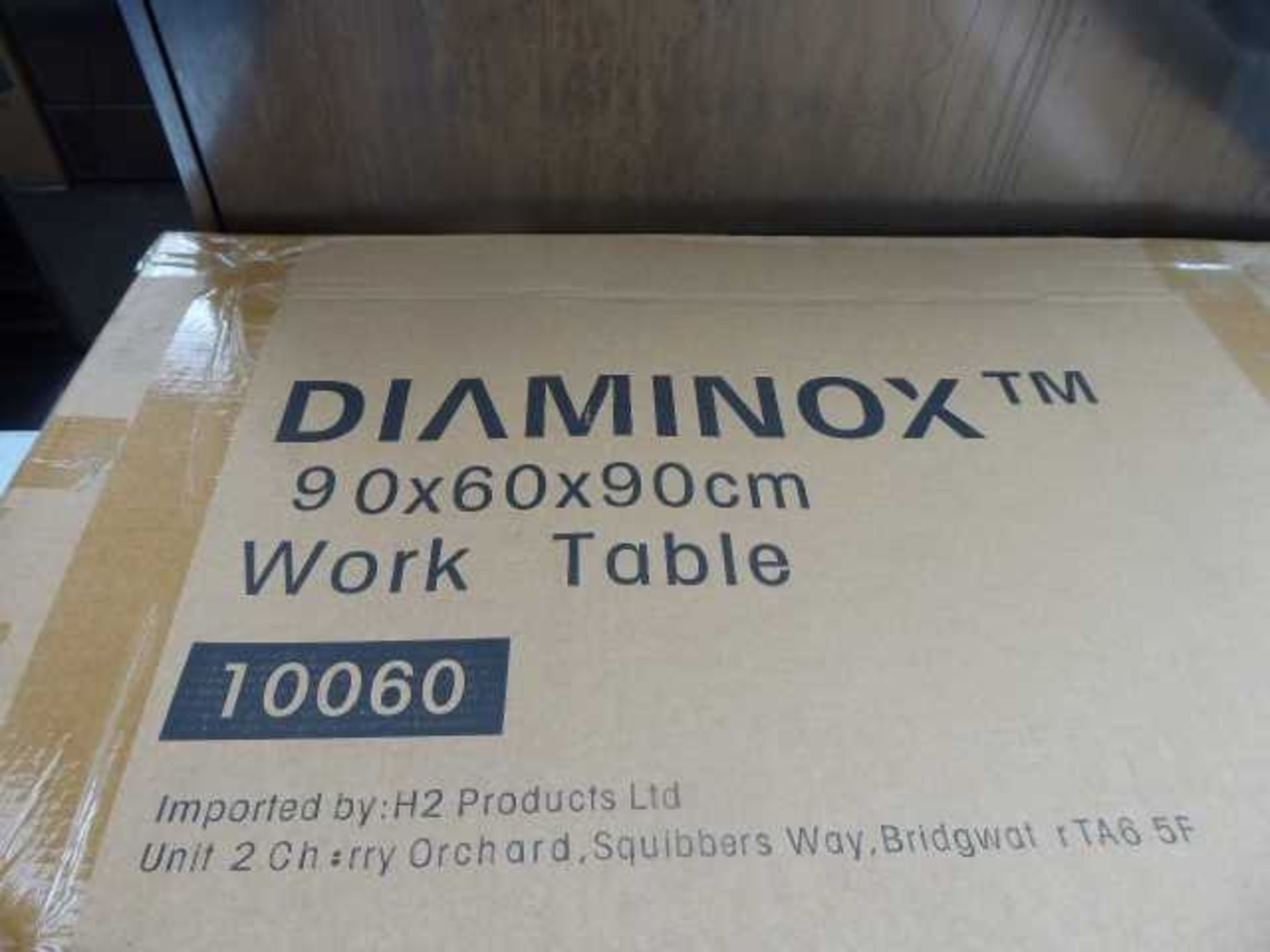 +VAT 90cm Diaminox stainless steel preparation table with shelf under (Flat pack) - Image 2 of 2
