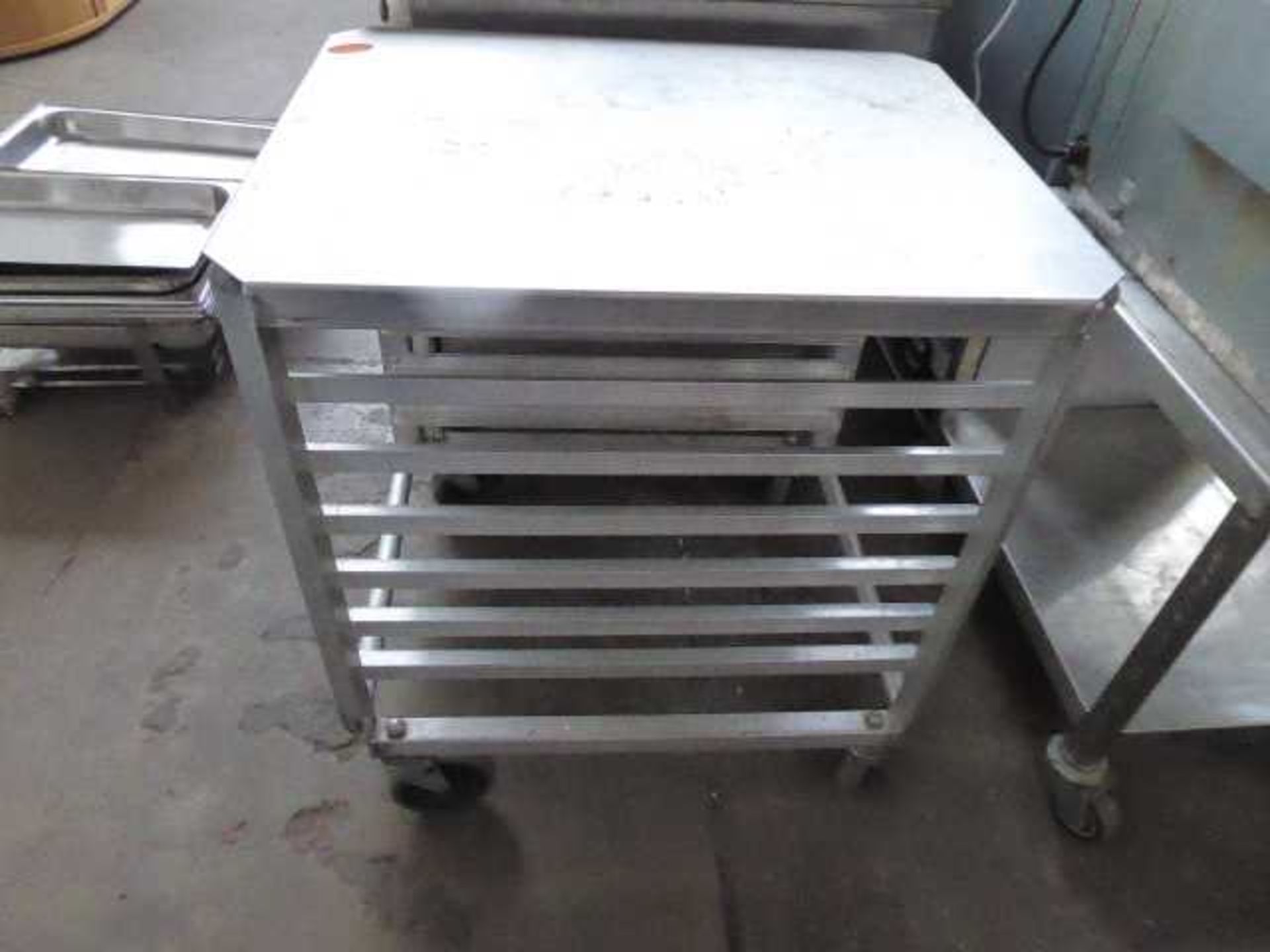 50cm aluminium mobile tray trolley - Image 2 of 2