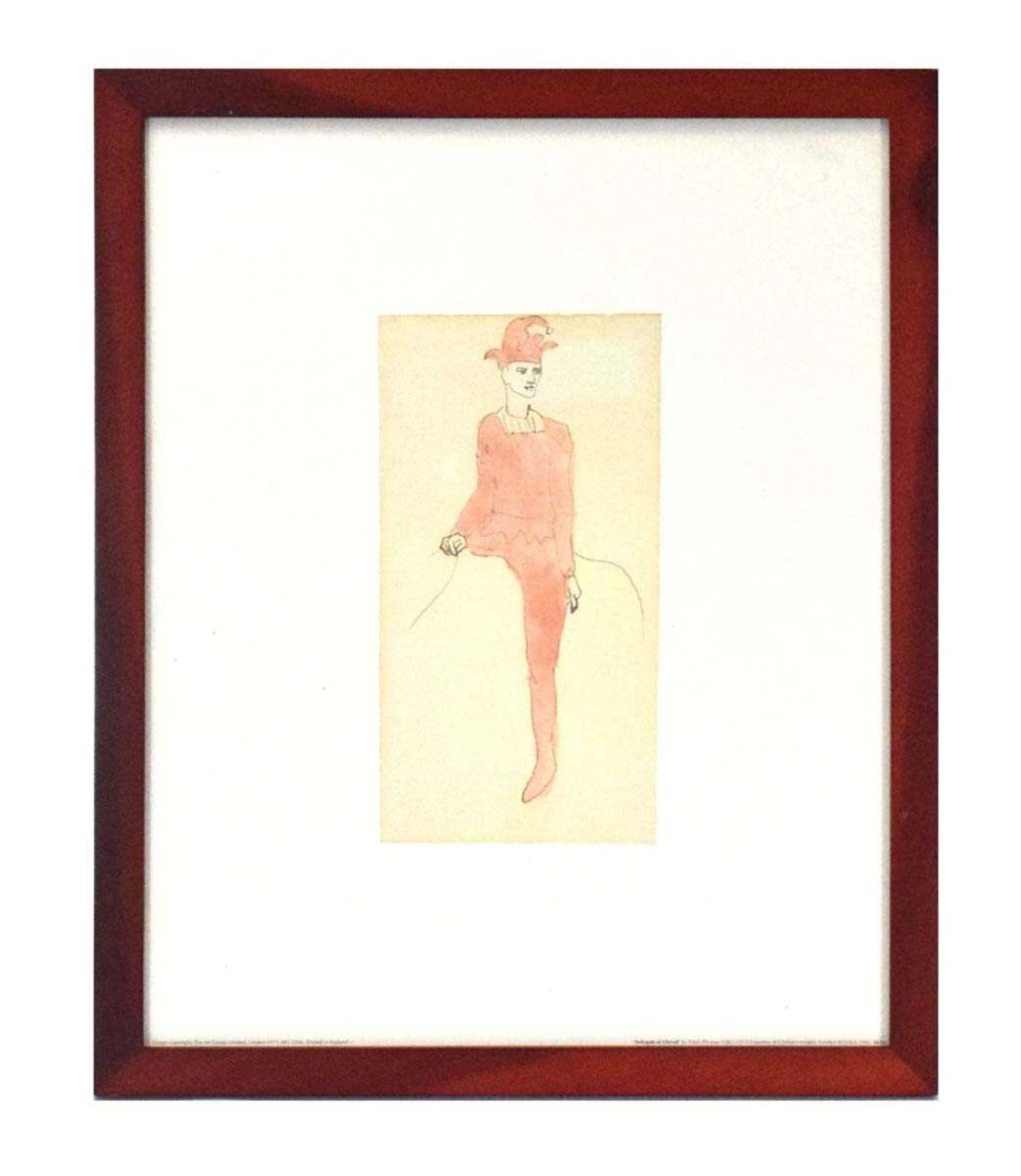 After Pablo Picasso (1881-1973),'Arlequin et Cheval',1995 coloured reproduction, image 11 x 15 cm