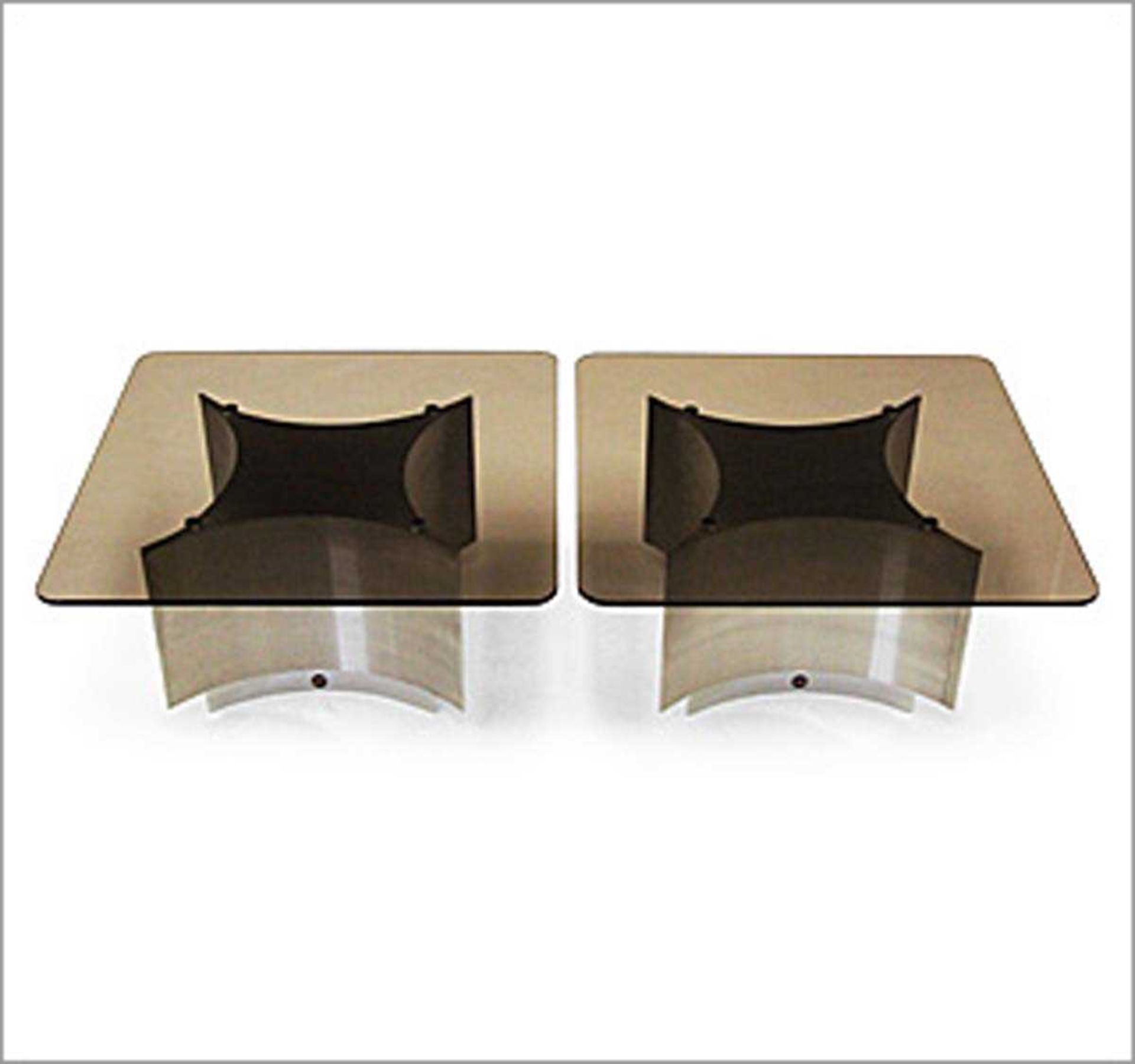 Ringo Starr and Robin Cruikshank for ROR, a pair of 1970's lounge tables, the brushed steel bases - Image 2 of 2