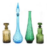 A group of four moulded glass medicine bottles including three Italian examples (4)