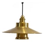 A Danish brass pendant ceiling lightWorking order unknown as requires hardwiring. Some wear