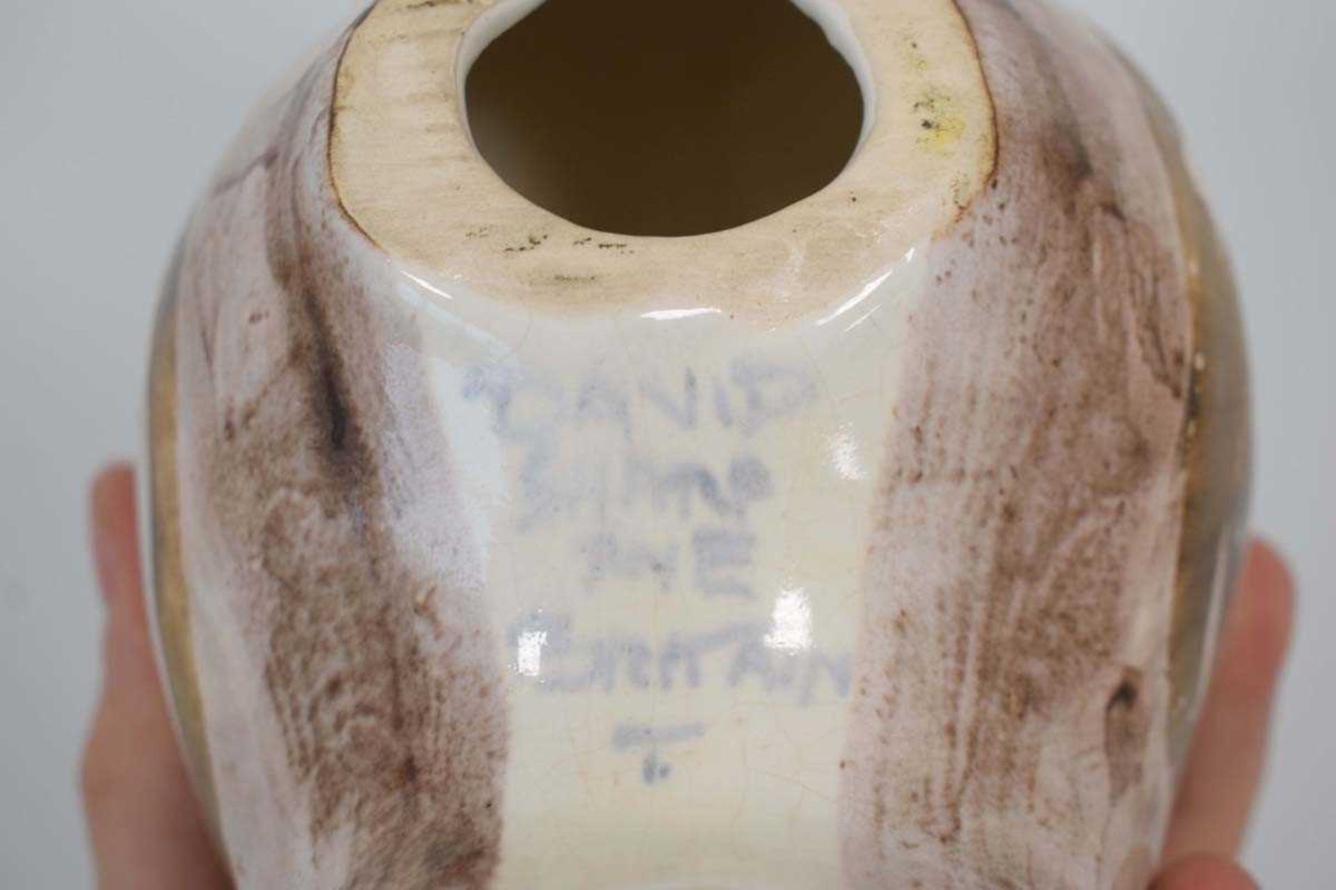 David Sharp for Rye, a 1960's studio pottery sculpture modelled as a bull, stamps to underside, l. - Image 3 of 3