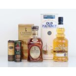 2 bottles & 2 miniatures, 1x Old Pulteney 12 year old Single Malt Whisky with carton 40% 70cl, 1x