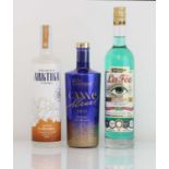 +VAT 3 various bottles, 1x Clement Canne Bleue Rum 2021 Martinique 50% 70cl, 1x Premium Arktika