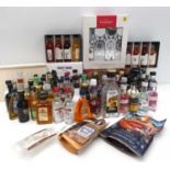 +VAT Approx. 100 various miniatures, including Vodka, Rum, Cream Liqueurs Malibu, Chambord