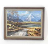 Aston Greathead (New Zealand, 1921-2012),'Mount Cook, Tasman Valley, The Old Road',signed and