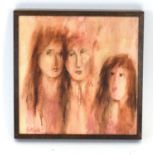 Lee McConville (b. 1954),'Three Graces',signed,oil on canvas,image 35 x 35 cm