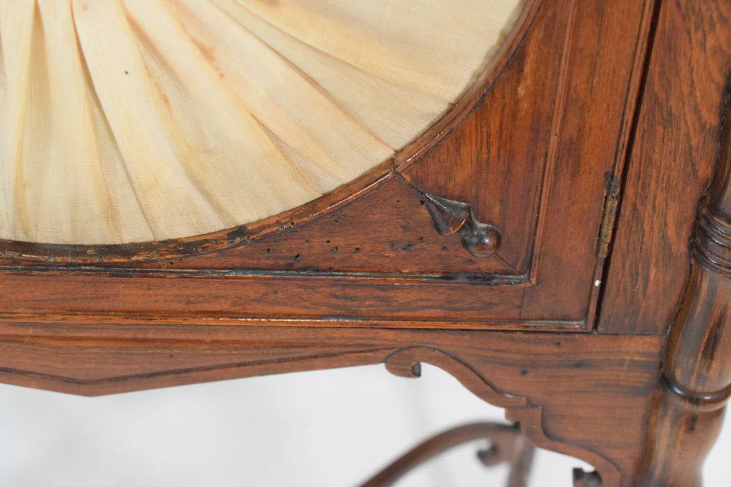 A pair of Regency rosewood and brass mounted pot cupboards, the doors with watered silk panels, on - Bild 10 aus 24